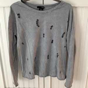 Distressed Long Sleeve Shirt - Bloomingdale’s Aqua